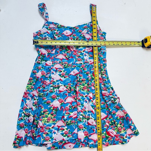 Hearts and Roses Flare Dress 1950' Rockabilly Vintage Style Flare Floral Size 10 - Picture 5 of 14